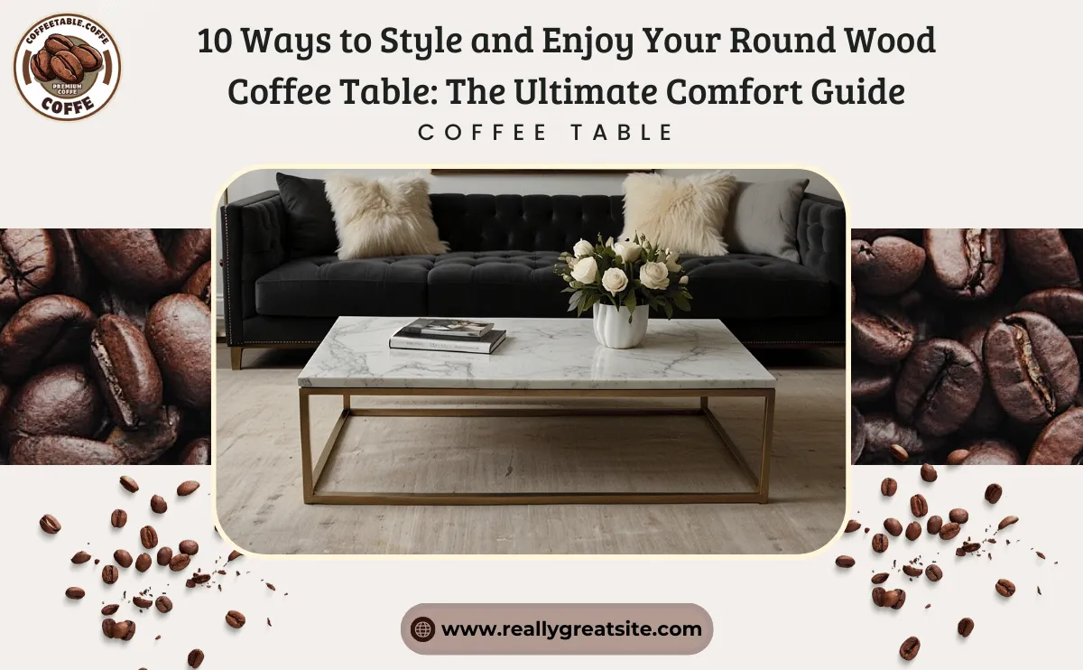 Round wood coffee table